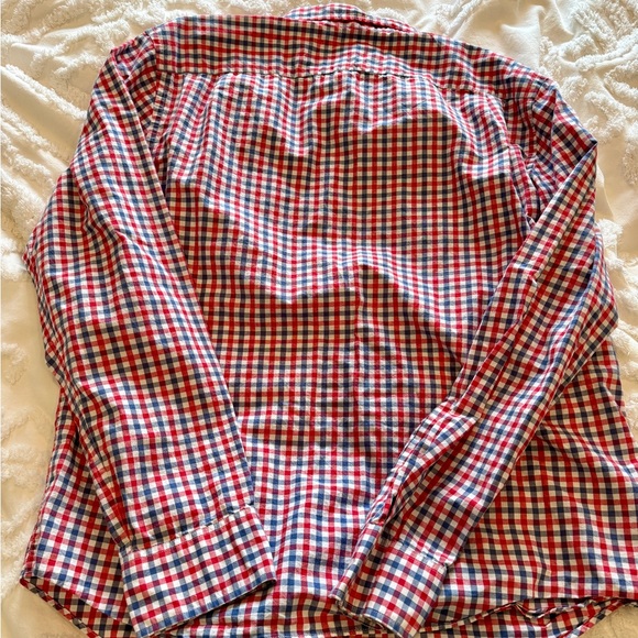 J. Crew Factory red and blue gingham men’s button down shirt NWOT long sleeve XL - Picture 5 of 6